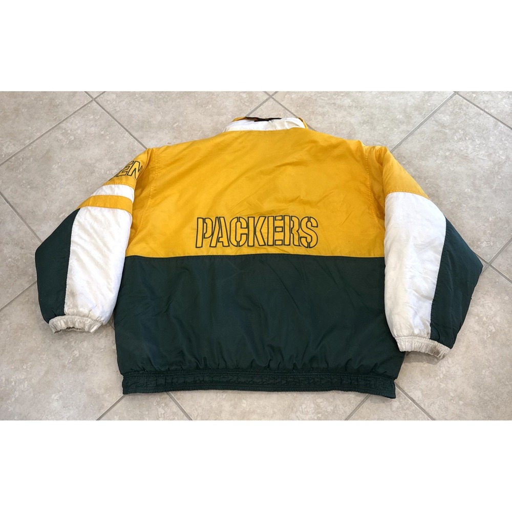 Vintage Green‎ Bay Packers Reebok Pro Line XXL Winter Jacket Coat 90's *Flaws